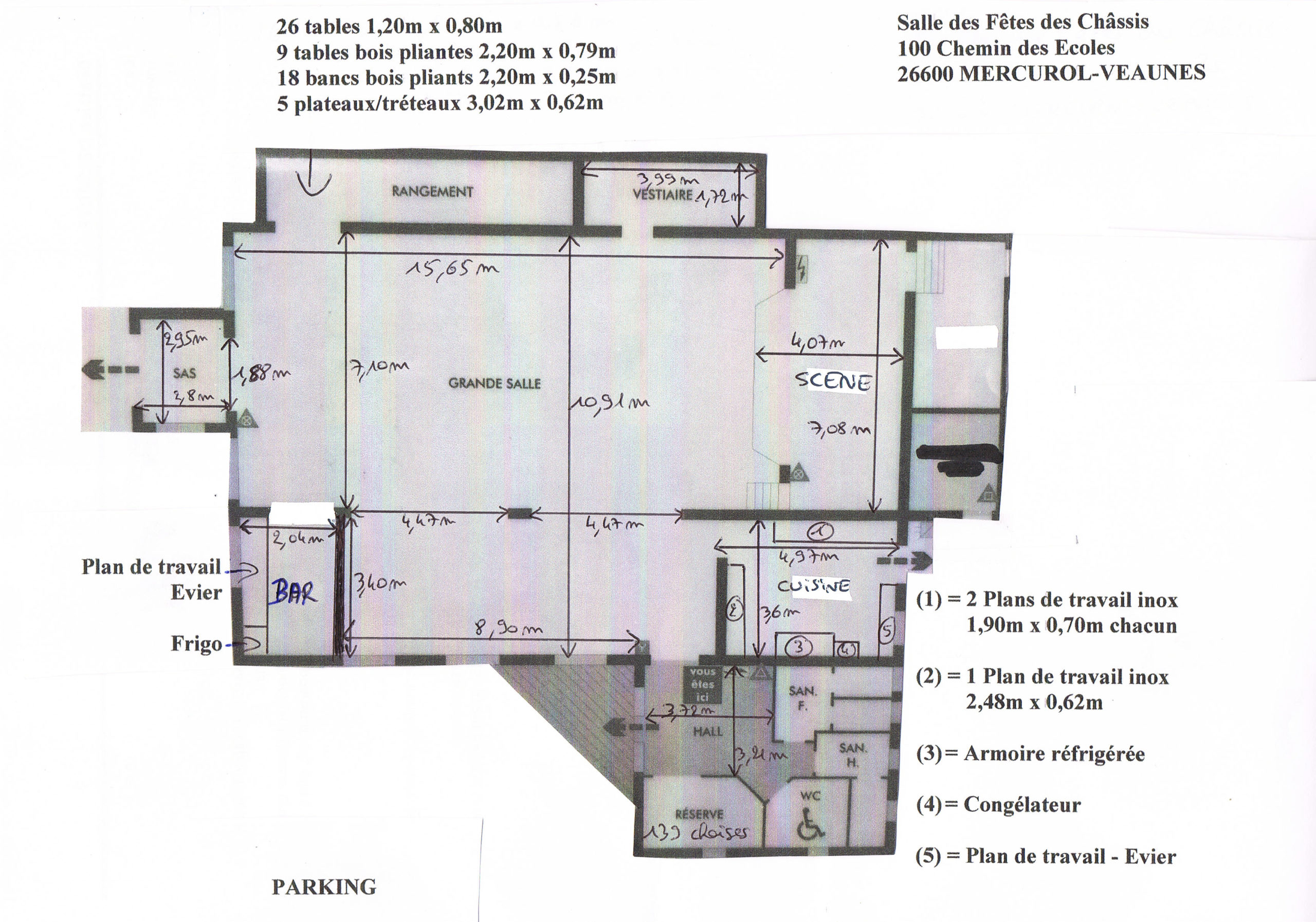 Plan de la salle